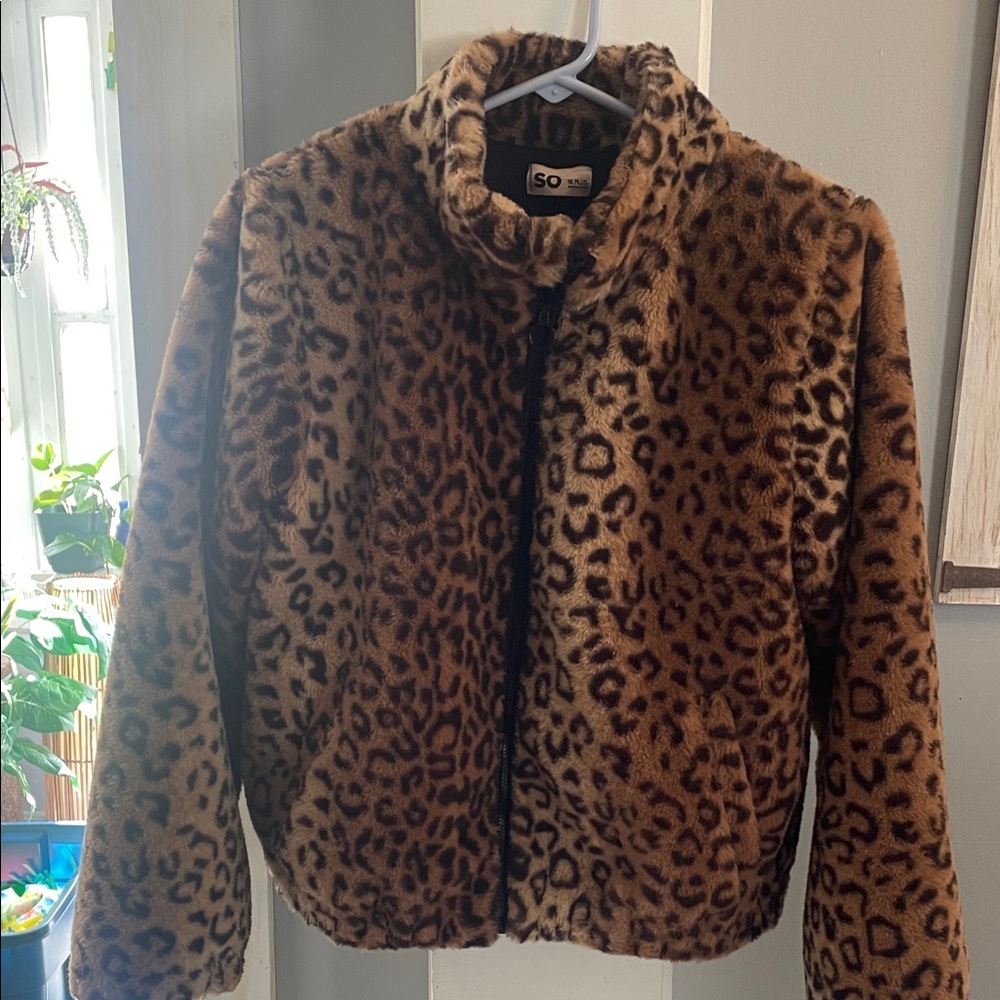 SO Kids Faux Fur Leopard Jacket
